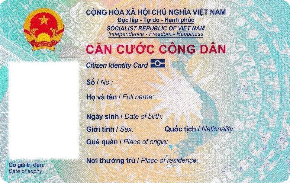 CCCD mặt trước mẫu